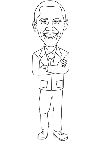 Smiling Barack Obama Coloring page