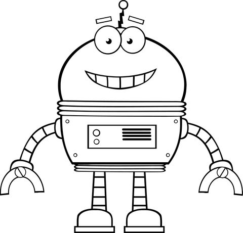 Smiling Robot Coloring page