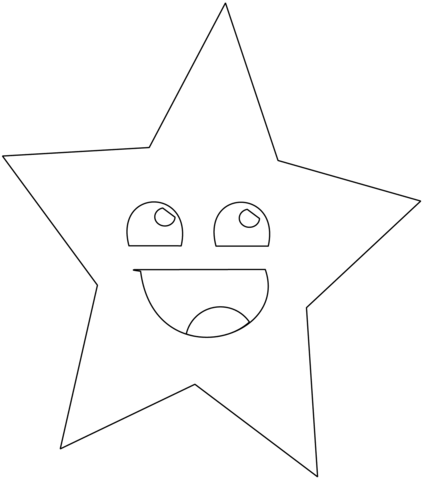 Smiling Star Coloring page