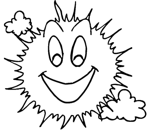 Smiling Sun Coloring page