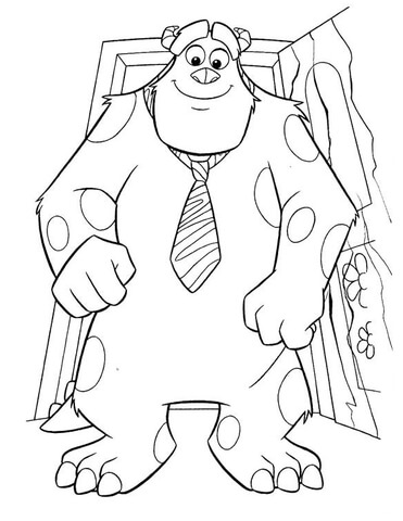 Smling Sulley  Coloring page