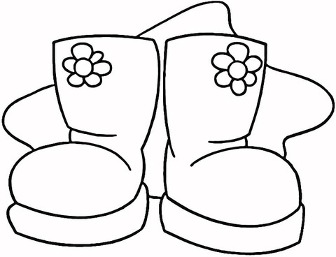 Snow Boots  Coloring page