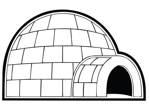 Snowhouse or Igloo Coloring page