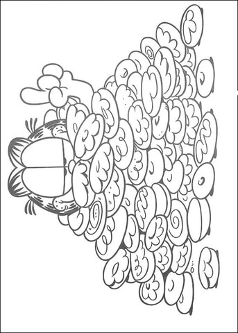 A lot of Cookies for Garfield  Coloring page