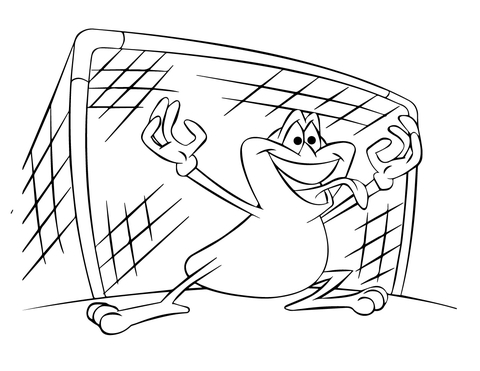 Soccer Goalie Frog Coloring page