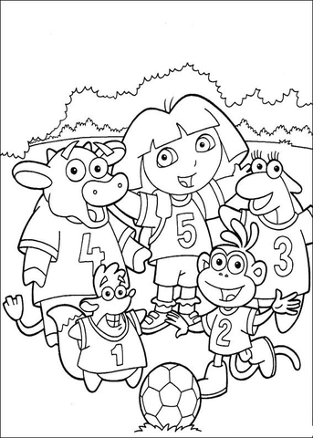 Soccer Team  Coloring page