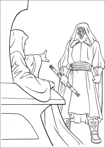 Emperor Palpatine Gives The Order to Darth Maul Coloring page