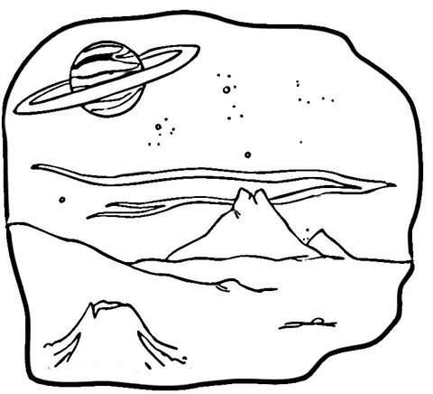 View From Moons of Saturn Coloring page