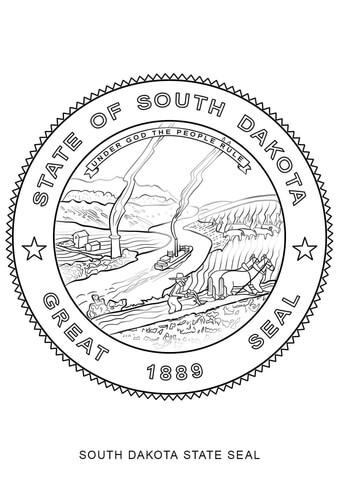 South Dakota State Seal Coloring page