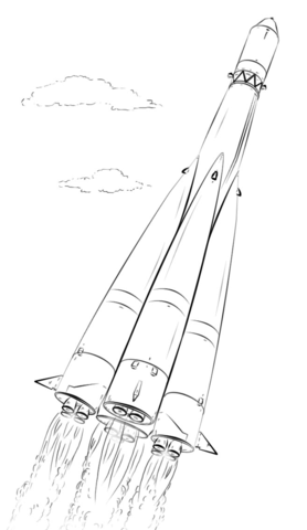 Space Rocket Coloring page