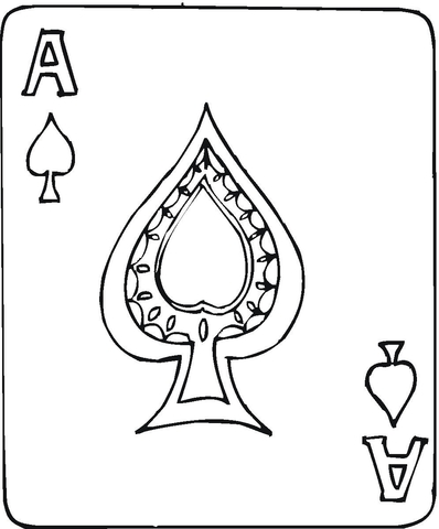 Spades Ace  Coloring page