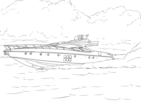 Speed Boat Coloring page