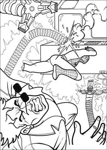 Spider-man vs Doctor Octopus Coloring page