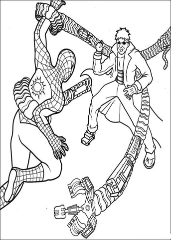 Spider-man and Doctor Octopus  Coloring page