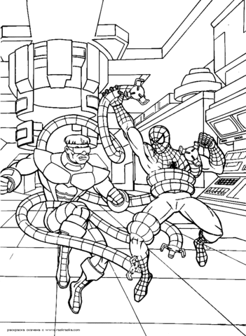 Brave Spider-man  Coloring page