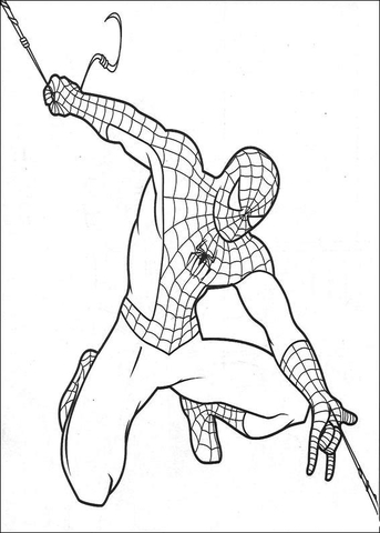 Spiderman Make His Own String Coloring page