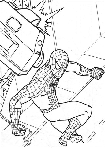 Spider-man On Camera Coloring page