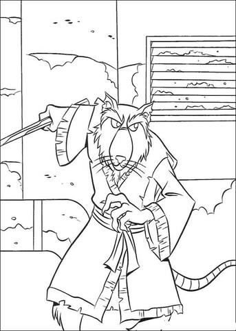 Splinter, mutated rat Coloring page