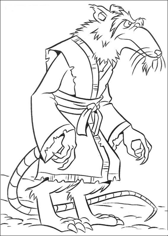 Splinter, a humanoid rat Coloring page