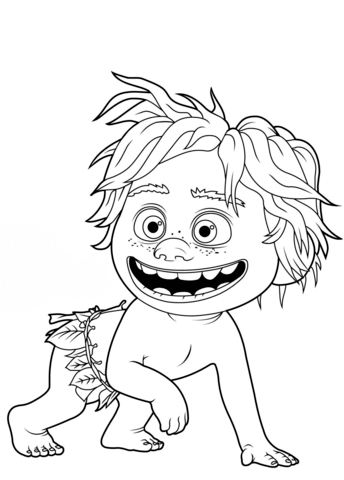 Spot, a Caveboy from The Good Dinosaur Coloring page