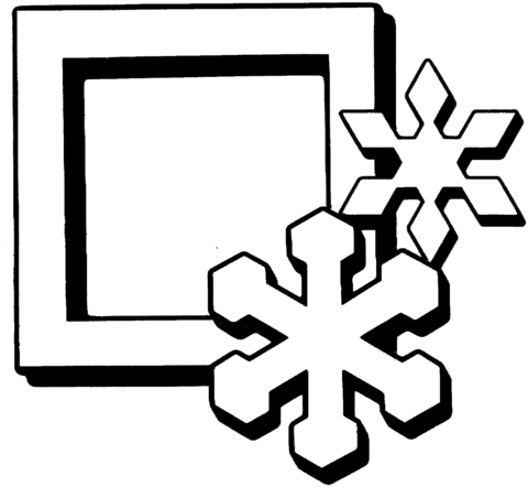 Square with snowflakes Coloring page