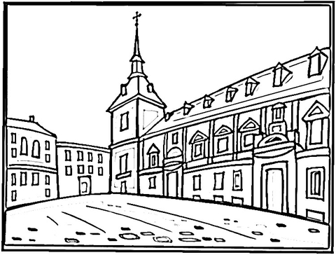 Square In Madrid  Coloring page