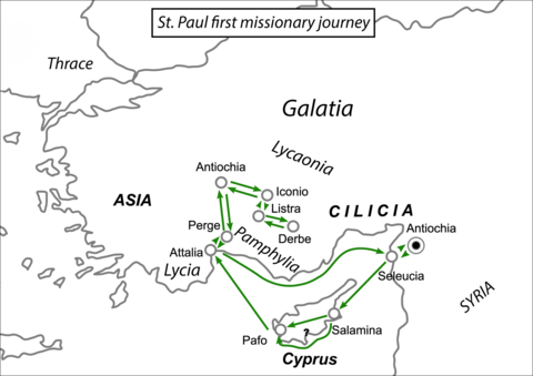 St Paul's First Missionary Journey Coloring page