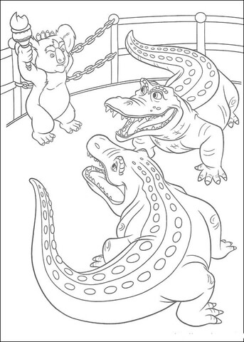 Stan And Carmine The Alligators Are Talking With Nigel  Coloring page