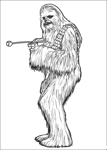 Chewbacca with bowcaster Coloring page