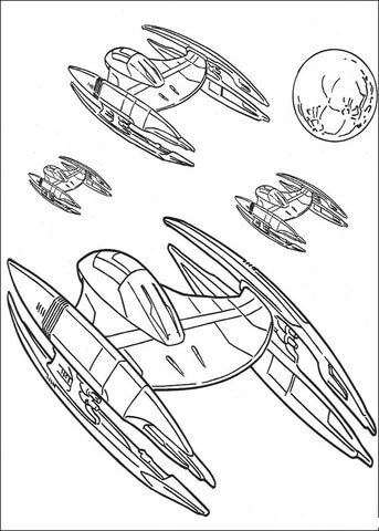 Star Wars Trade federation droid starfighter Coloring page