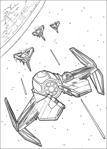 Anakin Skywalker's Eta-2 starfighter Coloring page