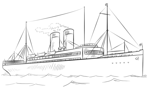 Steamship Coloring page