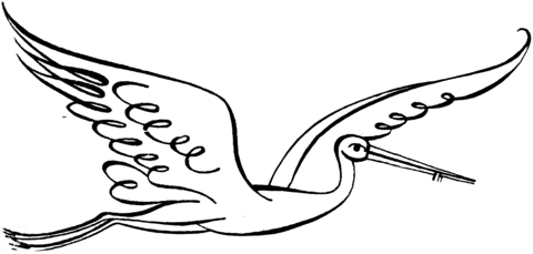 Stork Flying Coloring page