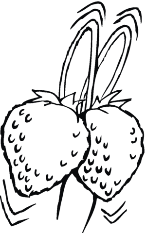 Two Strawberry Coloring page