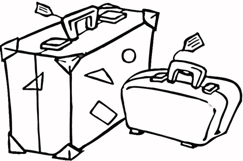 Suitcase to Travel  Coloring page