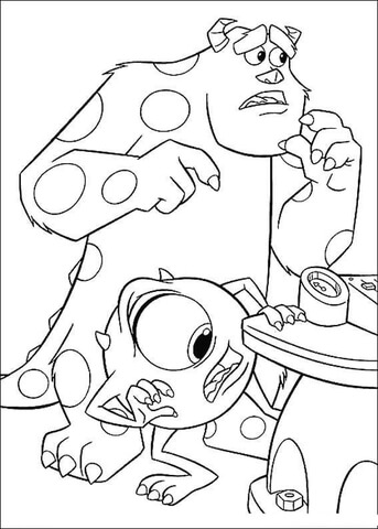 Sulley And Mike are Looking for something Coloring page