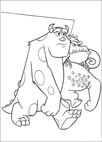 Sulley Will Fight Randall Boggs  Coloring page