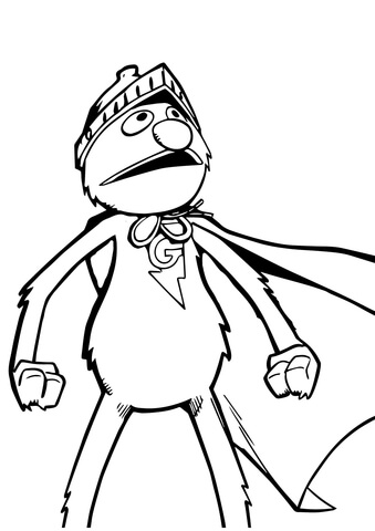 Super Grover Ready for Action Coloring page