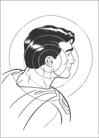 Superman could hear sound at almost any wavelength and at great distances. Coloring page