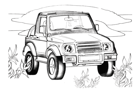 Suzuki Samurai  Coloring page