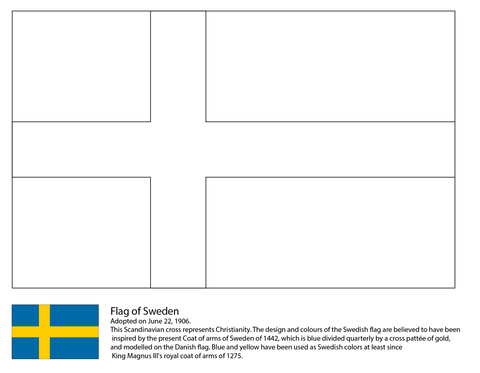 Sweden Flag Coloring page