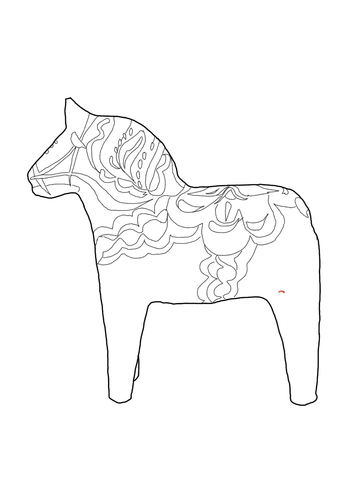 Swedish Dala Horse Coloring page