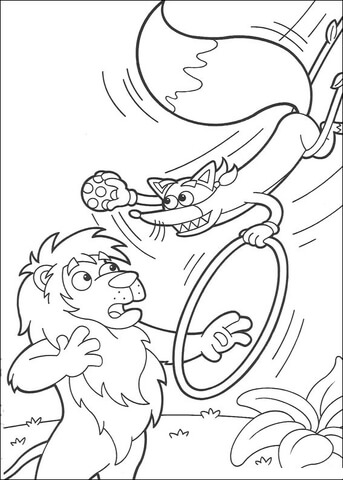 Swiper Is Stealing a circus ring Coloring page