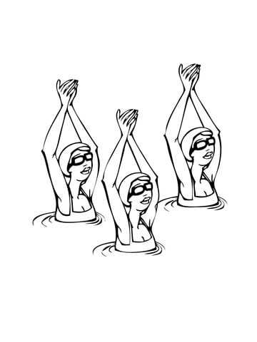 Synchronized Swimming Coloring page