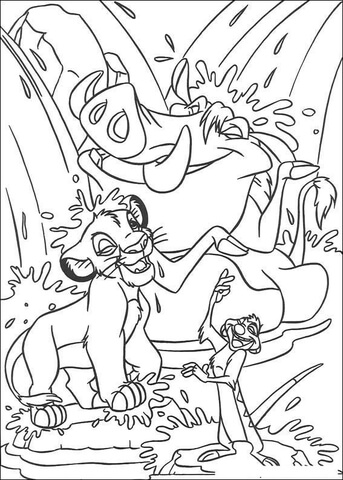 Taking A Bath  Coloring page