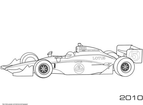 Takuma Sato Lotus 2010 Indy Car Coloring page