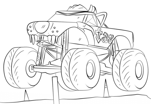 Taz Monster Truck Coloring page