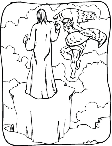 Jesus Rejects Temptation Coloring page