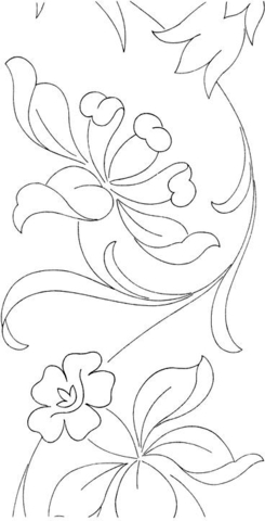 Tender Flowers Ornament Coloring page