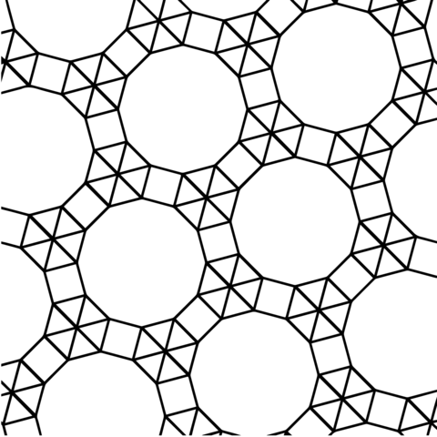 Tessellation with Dodecagon, Triangle and Square Coloring page